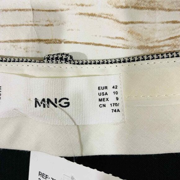 Mango Women's Gray Stripes Straight leg Casual Pants Size 10 NWT - Picture 4 of 5